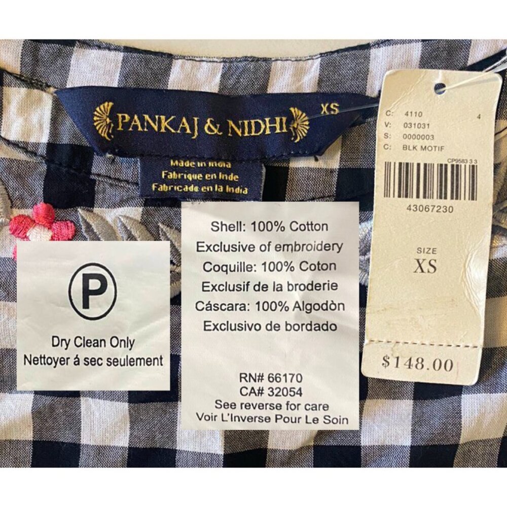 Anthropologie Pankaj & Nidhi Blouse Floral Embroidered - Picture 11 of 11